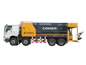 超粘纖維稀漿封層車